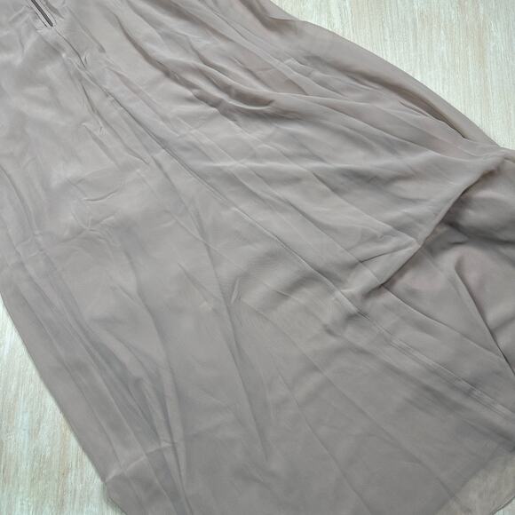 NWT Birdy Grey Taupe Theresa Chiffon Formal Bridesmaid Evening Gown Dress XS - Picture 15 of 16